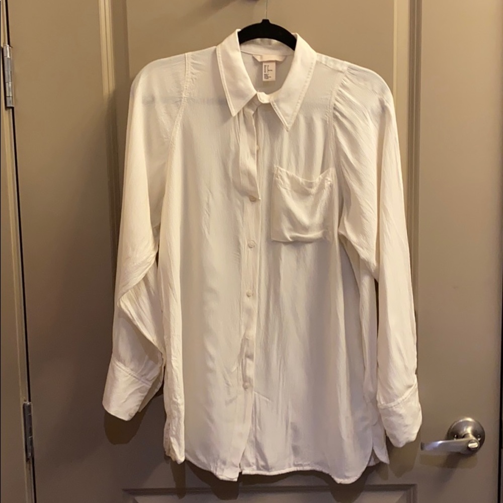 White silky blouse